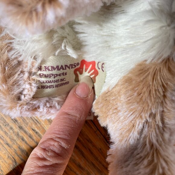 Folkmanis Rabbit Puppet Lop Bunny Easter Small White Tan 6.5" - Picture 5 of 9